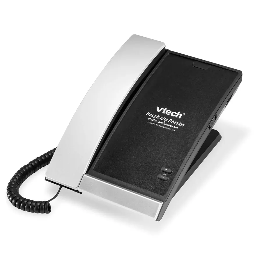 A2100 1-Line Contemporary Analog Lobby Phone - Silver & Black