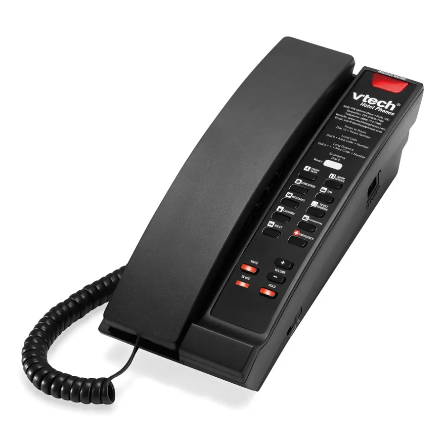 A2211 1-Line Contemporary Analog Petite Phone - Matte Black