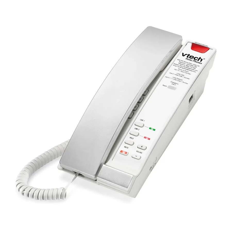 A2321 2-Line Contemporary Analog Corded TrimStyle Phone - Silver & Pearl