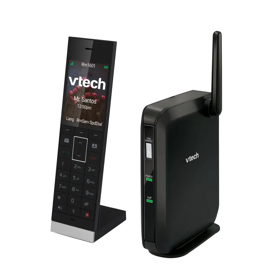 CTM-S2116 1-Line SIP Hidden Base with 1 Cordless Color Handset and Charger - Silver & Black