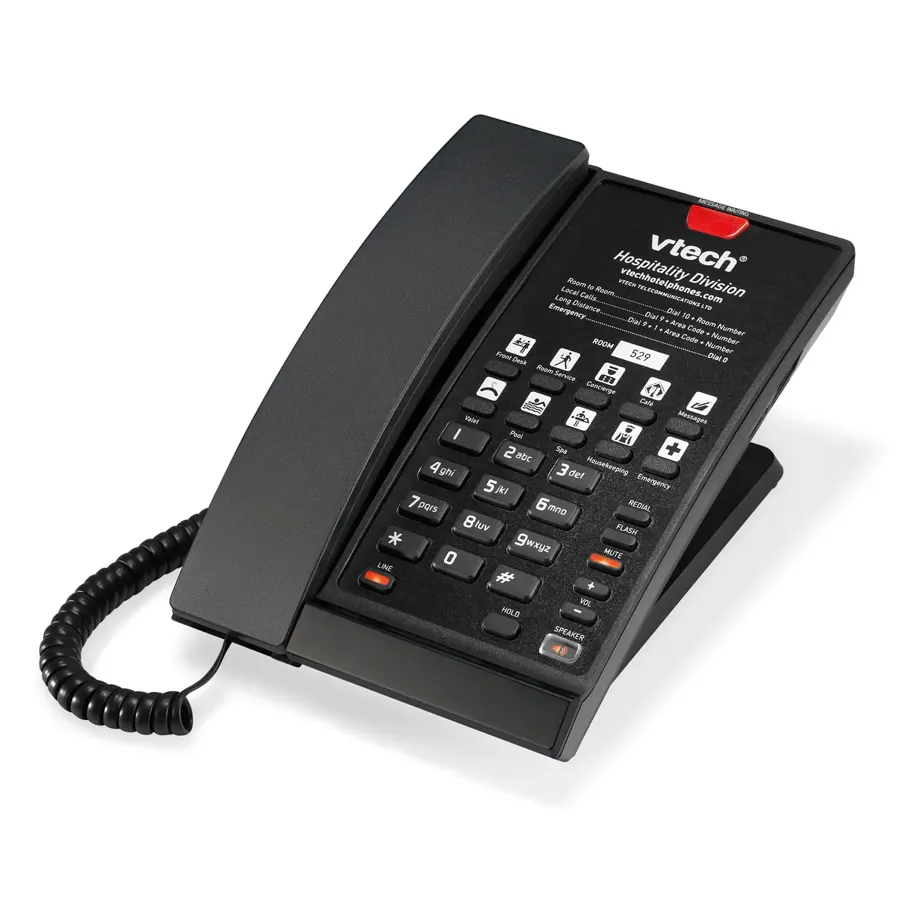 CTM-S2212 1-Line Contemporary SIP Corded Phone - Matte Black