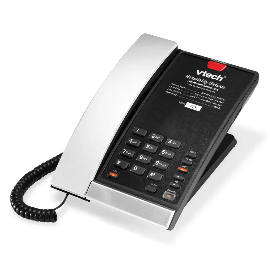 CTM-S2212 1-Line Contemporary SIP Corded Phone - Silver & Black
