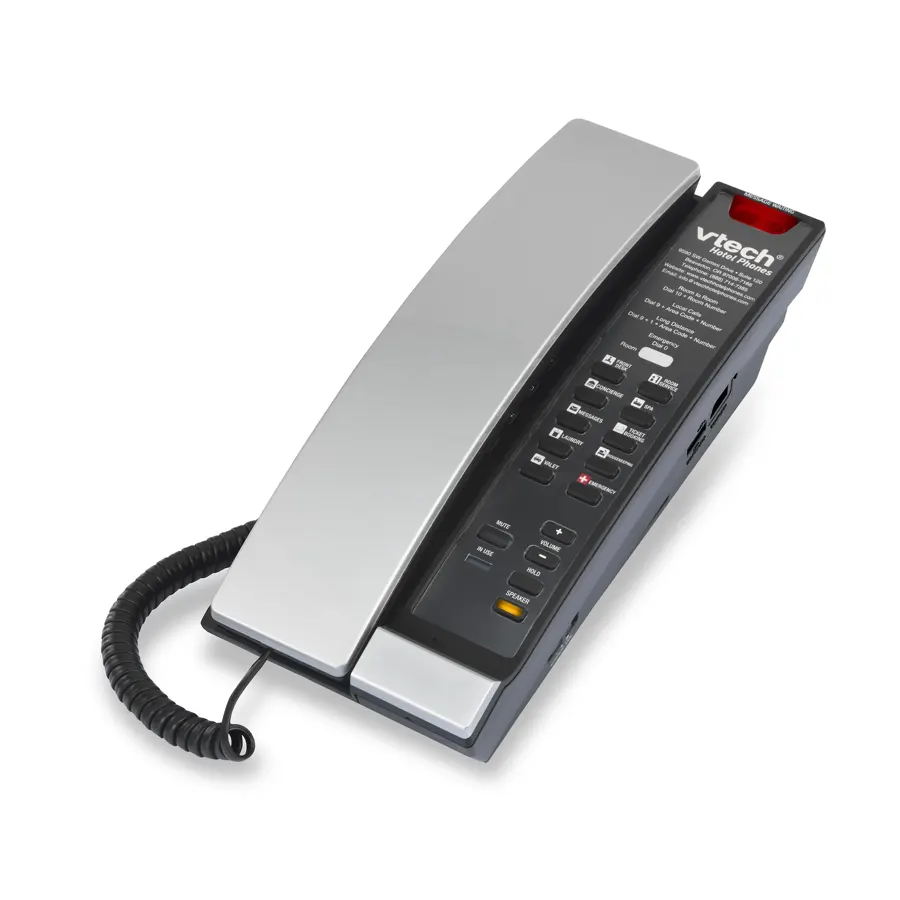 CTM-S2213 1-Line Contemporary SIP Corded Petite Phone - Silver & Black