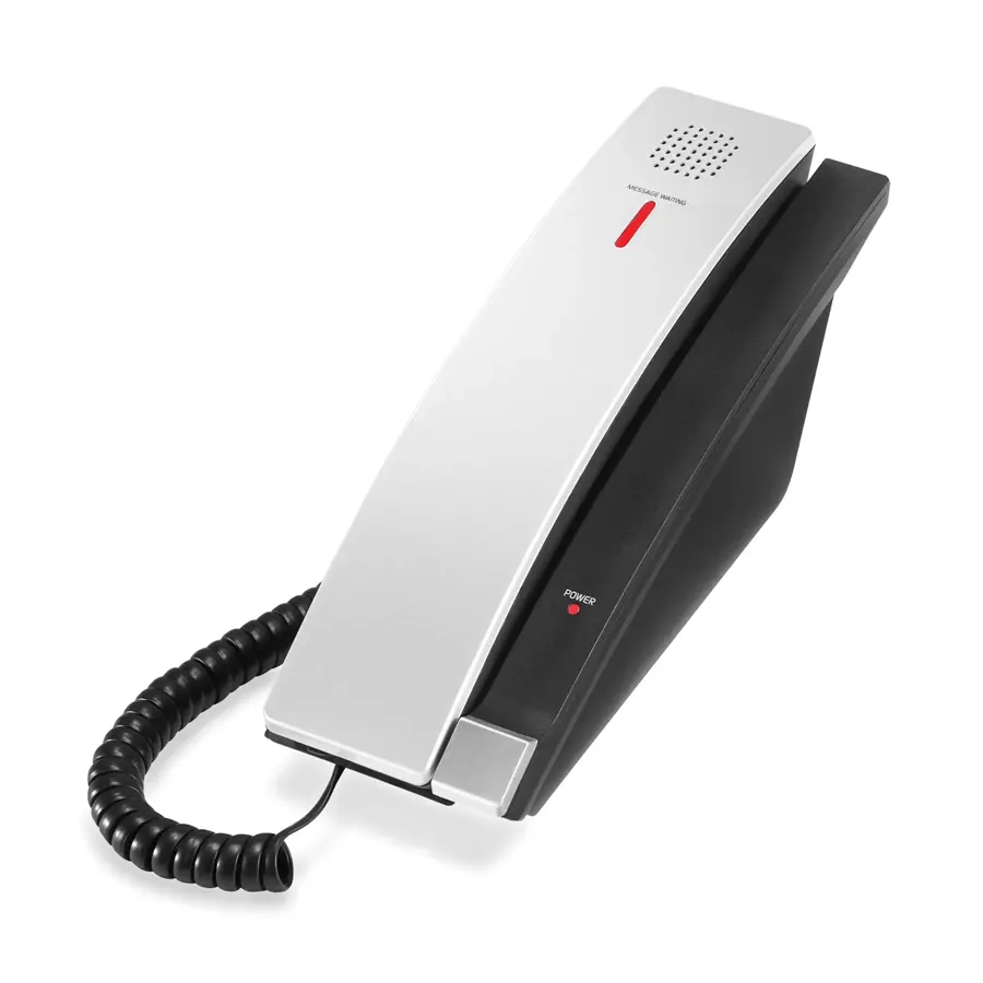 S2310-X 1-Line Contemporary SIP TrimStyle Hotel Telephone - Silver & Black
