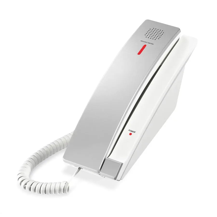 S2310-X 1-Line Contemporary SIP TrimStyle Hotel Telephone - Silver & Pearl